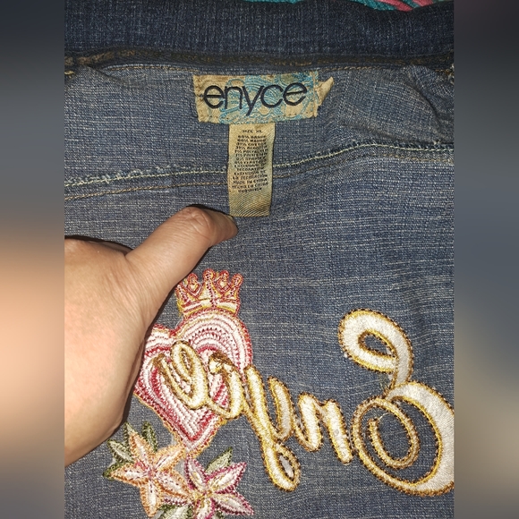 Y2K Enyce Cropped Denim Jacket Sz XL - Picture 2 of 13